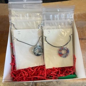 Circle wire wrapped necklaces